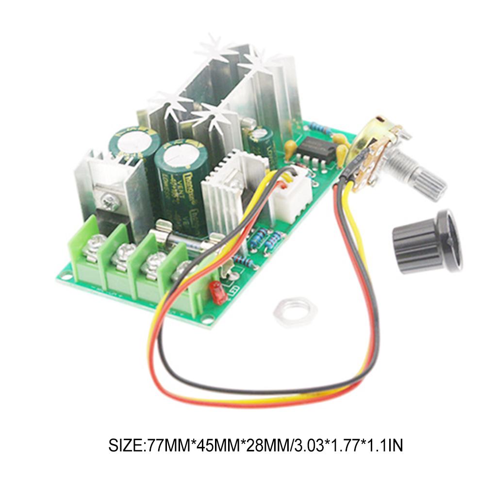 Voltage Regulator DC10V-60V Governing Switch 1200W Iron Plastics Motor Governor Compact Size LED Dimming Drive Modules