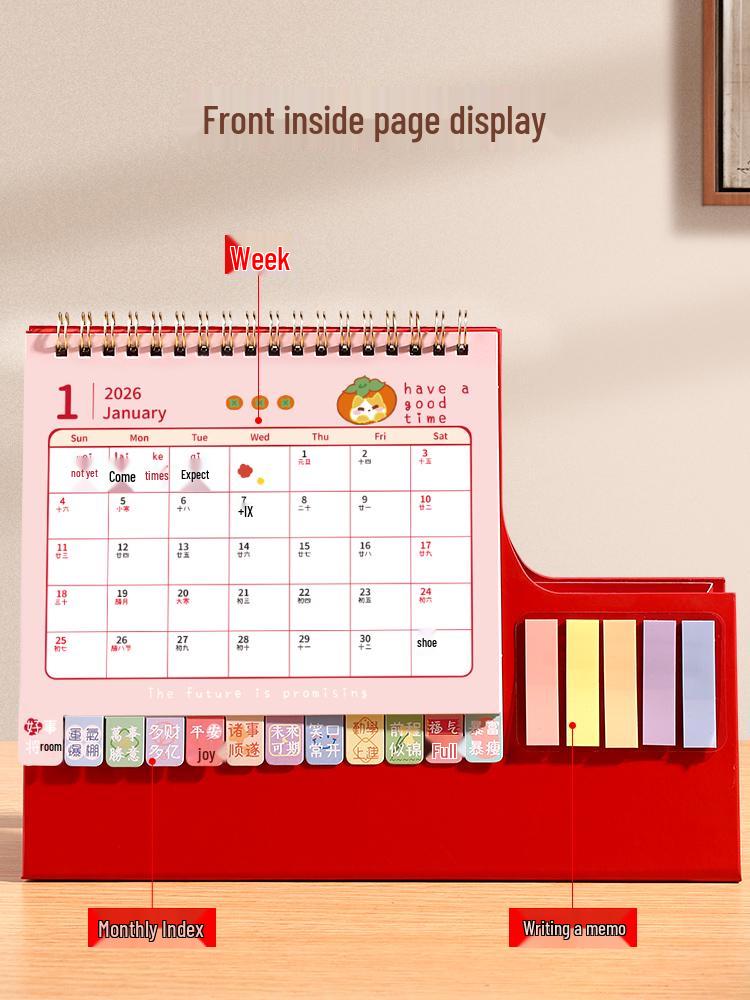 2026 Cartoon Desktop Ornament Calendar & 2025 Self-Discipline Planner