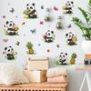 2 Stück Cartoon Niedlichen Panda Kinderzimmer Schlafzimmer Home Hintergrund Verschönerung Dekoration Wandaufkleber