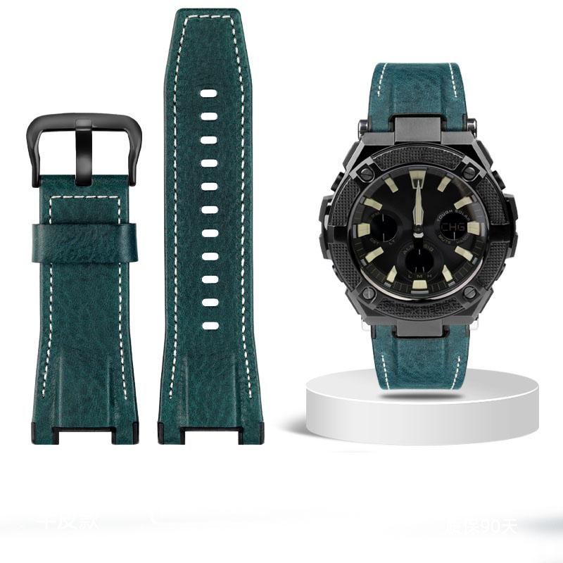 Pro hodinky Casio GST-S100G S110 S130L W100G W110 210B 400G Řemínek na hodinky plátěný Náramek 26*14mm Pánský měkká kůže Hovězí kůže Kožený řemínek na hodinky