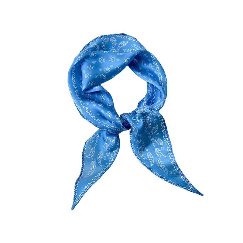1Pc Headbands Scarf Polyester Retro Headscarf Women's Hijab Hair Ribbons Cashew Print Satin Silk Scarf