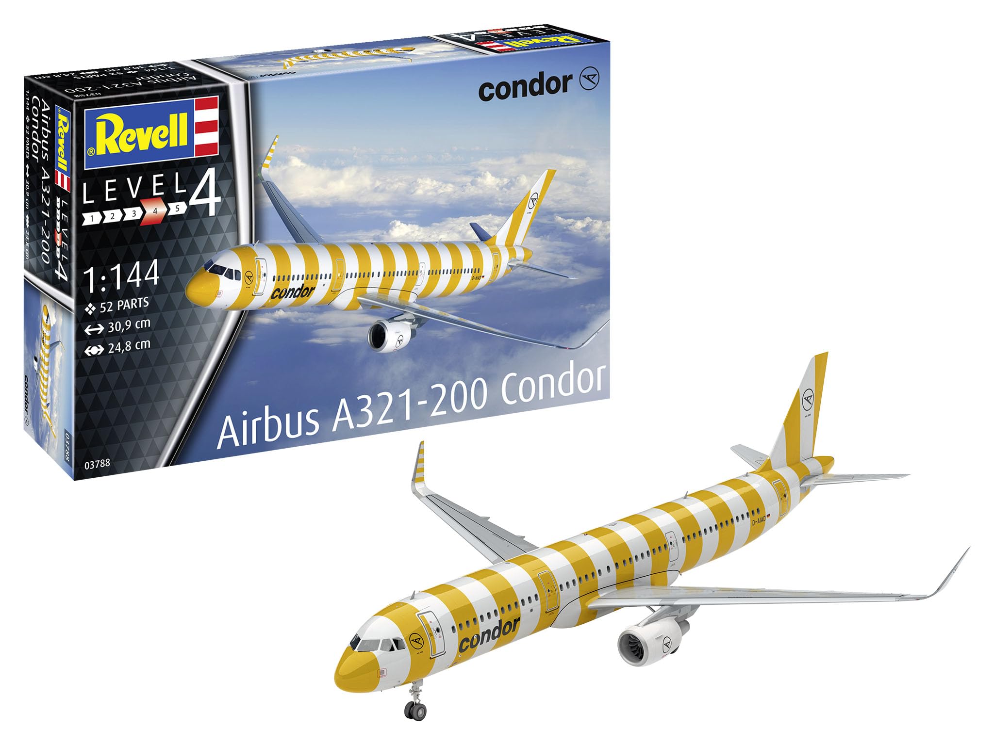 

German Revell 1/144 Airbus A321-200 Condor Plastic Model 03788