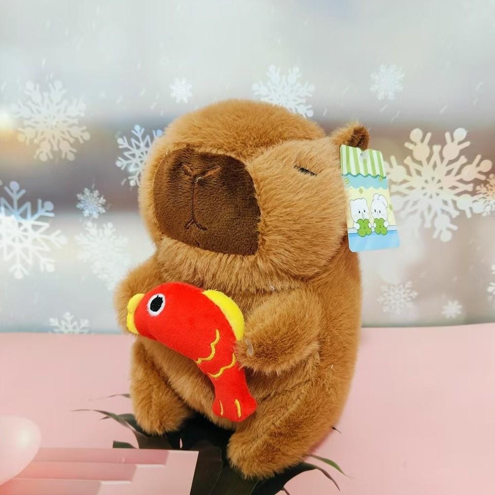 Year Cute New Capybara Plush Toy Festive Cartoon Doll Girls Kids Gift Holiday