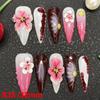 Glossy Hand Paint Thickness Acrylic Handmade Nail Sets 10PCS Multicolor Luxurious Gorgeous UV Gel Carved Artificial Manicure Art