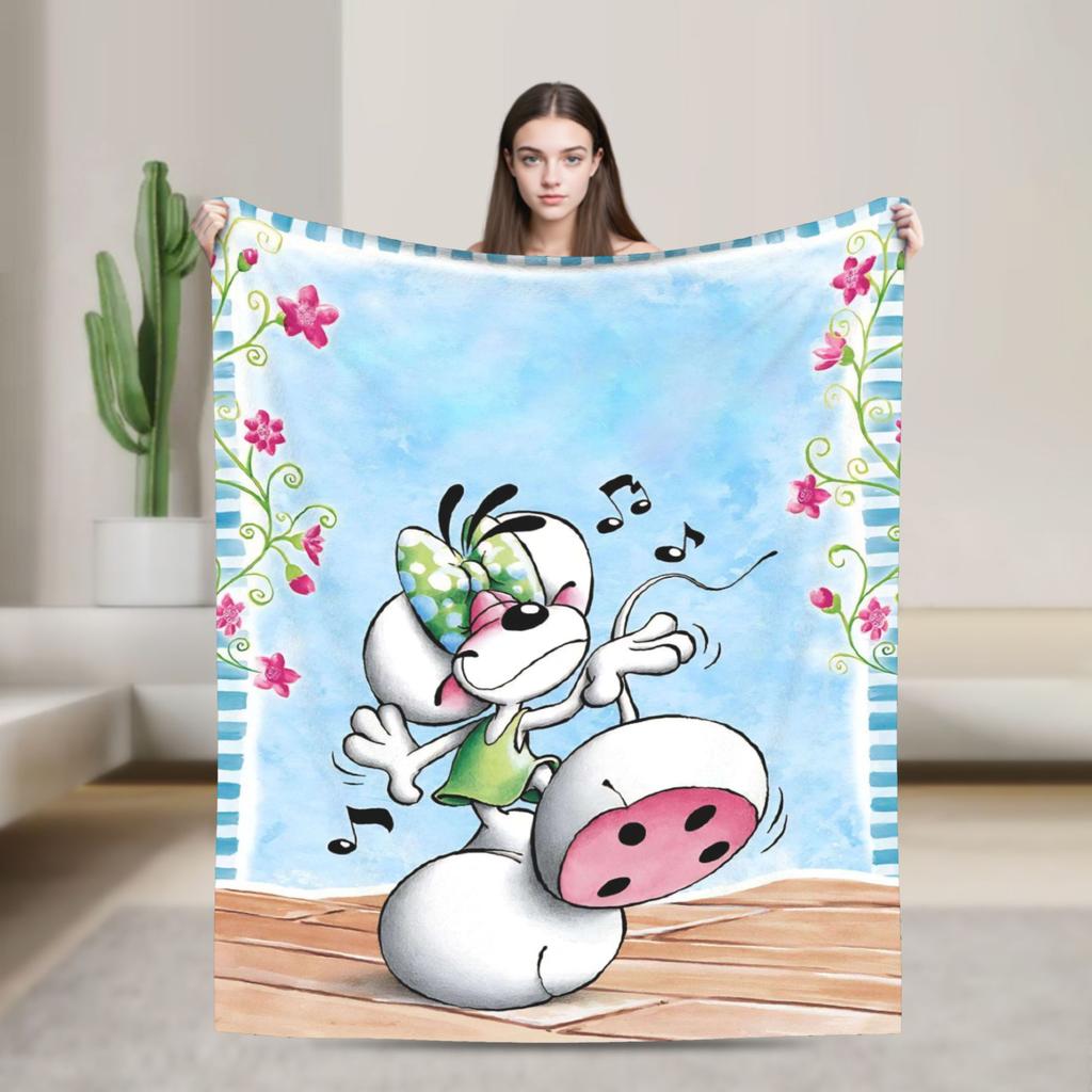 Cartoon D-Diddl Soft Blanket  Students Plush Throw Blanket Funny Couch Bed Flannel Bedspread Sofa Bed Cover