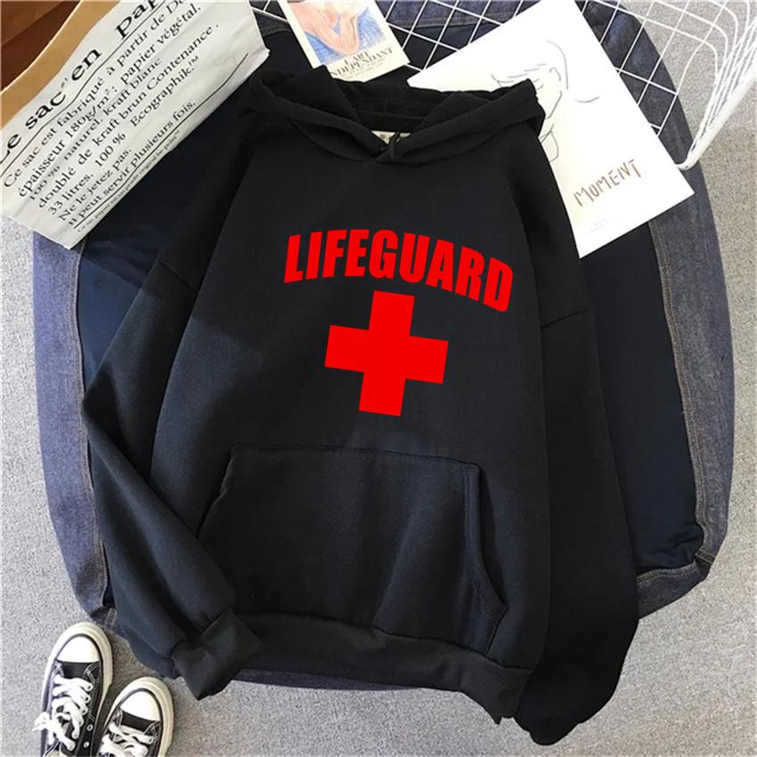 

Autumn Women Hoodies Funny Lifeguard print Hip Hop Fleece Woman Casual Pullover Unisex Streetwear Male Y2K Clothes Female Hoody 3XL