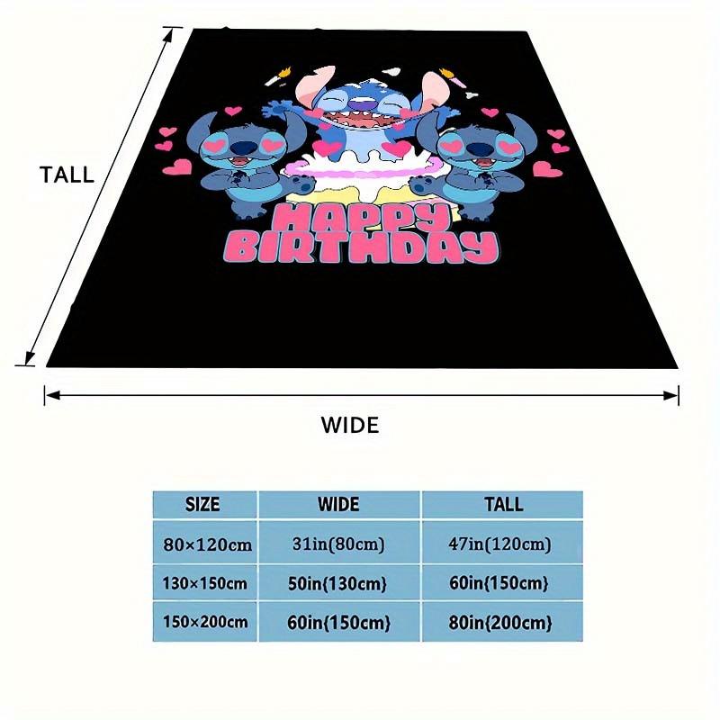 1pc Stitch Printing Blanket - Soft, All-Season Throw for Living Room, Bedroom,Personalized Gift with Adorable Cartoon Design
