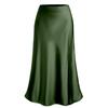 Women's New Satin Bustier High-waisted Elastic Split Long Skirt Sexy Splicing Package Hip Skirt Female