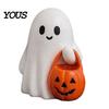 Decorative Figurines for Shelf Halloween Cute Ghost Figurine, Small Red Heart Pumpkin Bucket Statue, Funny Statue Resin Ornament Home Table