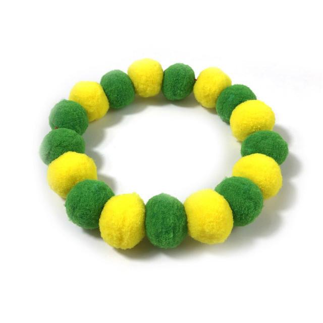 Christmas Cute Dog Cat Plush Ball Necklace Soft Elasticity Collar Pet Neck Accessories Pompom Ball Necklace Gift for Puppy Kitty