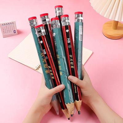 Cartoon Themed Designs Large Wood Pencil Wooden Huge Pencil Fun Creative Stationery  Student Gift