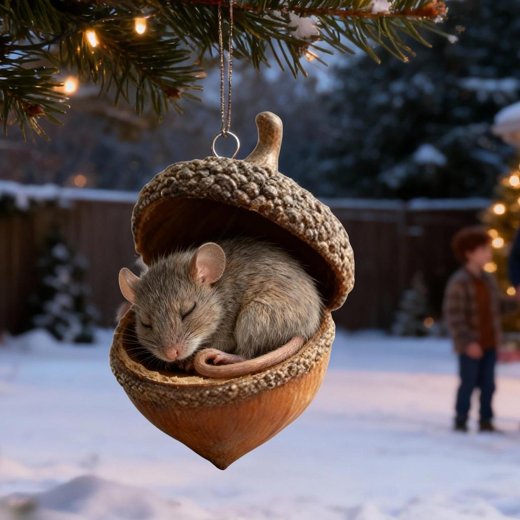 2D Animal Christmas Ornaments Cute Christmas Tree Acrylic Pendant Animal Hedgehog Bunny Wildlife Ornaments 2025 Xmas Navidad