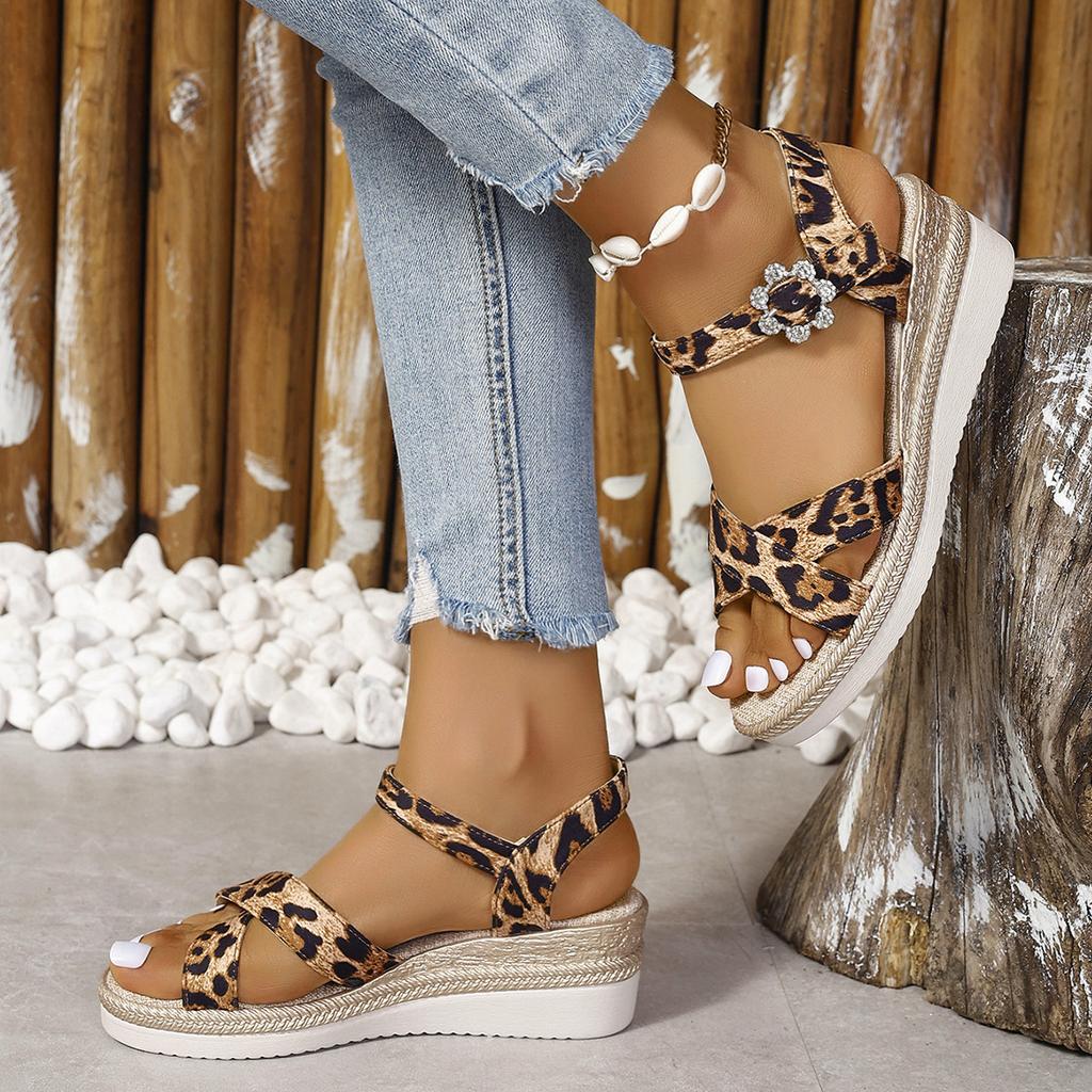 2024 Hemp Rope Bottom Fashion Sandalias De Mujer Summer Wsdges Thick Bottom Roman Shoes Comfort Versatile Open Toe Women Shoes