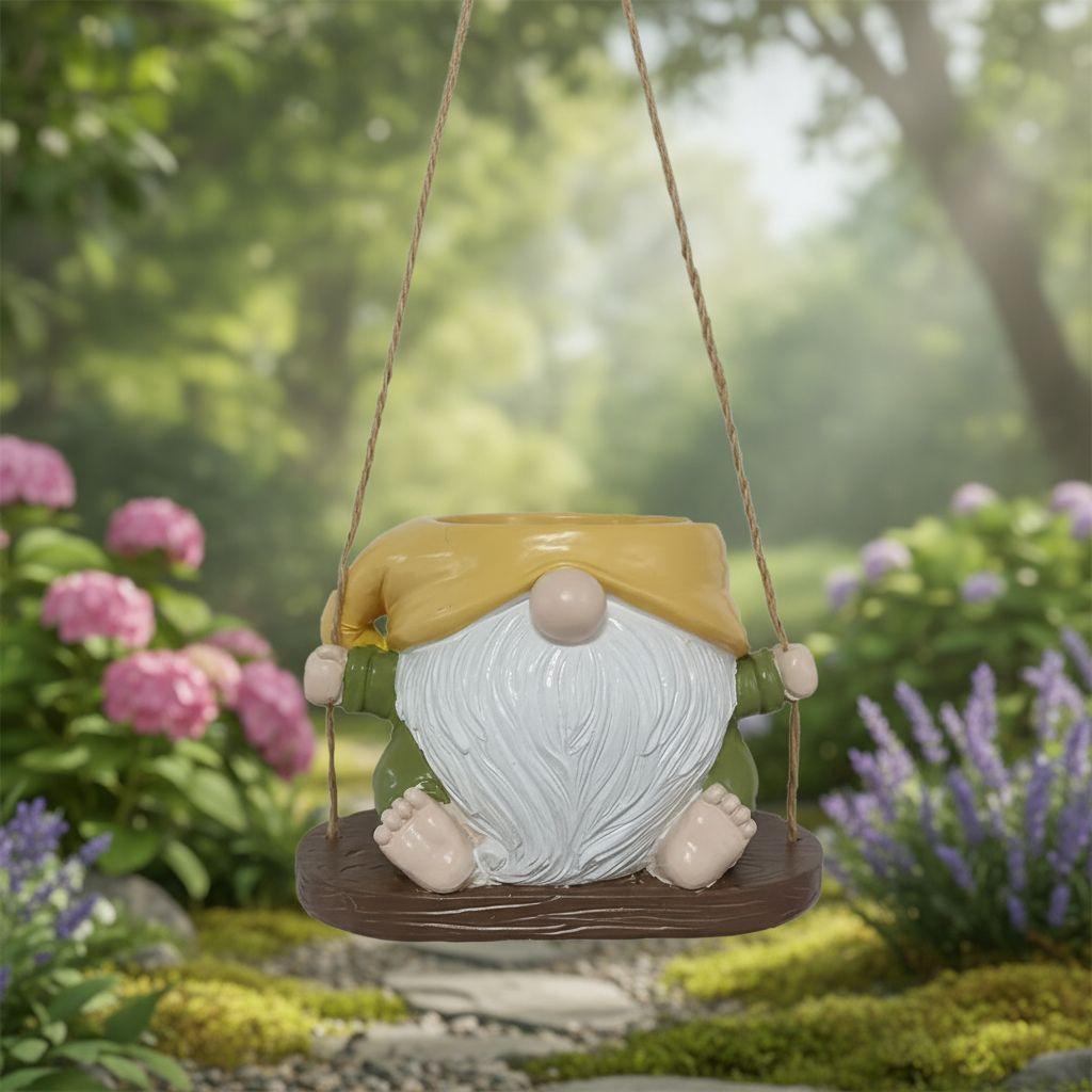 Resin Planter Pot With Swing Design For Outdoor Garden Decoration Durable And Lightweight