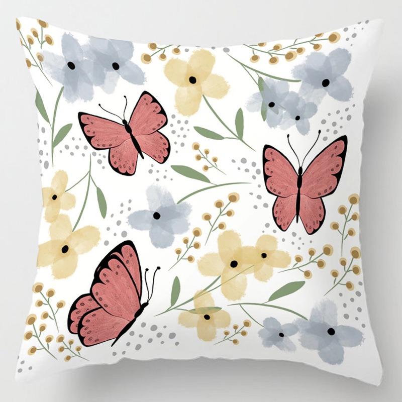 Pillow Bedside Cushion Cushion Butterfly Print Pillow Case Soft Sofa Pillow Office Chair