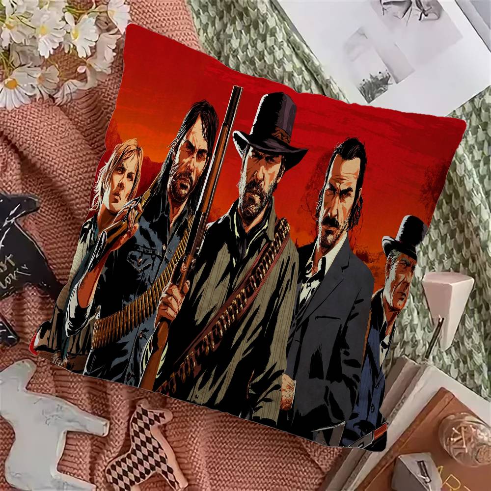 Red Dead R-Redemption Office Cushion Pillowcase Car Cushion Cover45X45CM Lumbar Pillowcase Sofa Pillowcover