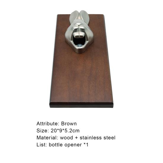 Bottle Opener Multifunctional Wall Mounted Stainless Steel Innovative Delicate Rabbit Head Refrigerator Magnet for Kitchen