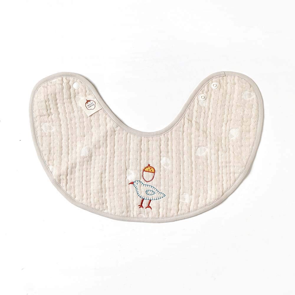 10mois Hoppetta Fluffy Musselin Lätzchen BATON guri Greige 20211000 (Dimowa) - (6-lagige Gaze) (Lätzchen-Stab)