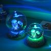 Cosmic 3D Crystal Ball Night Light with Seven-Color Resin Base