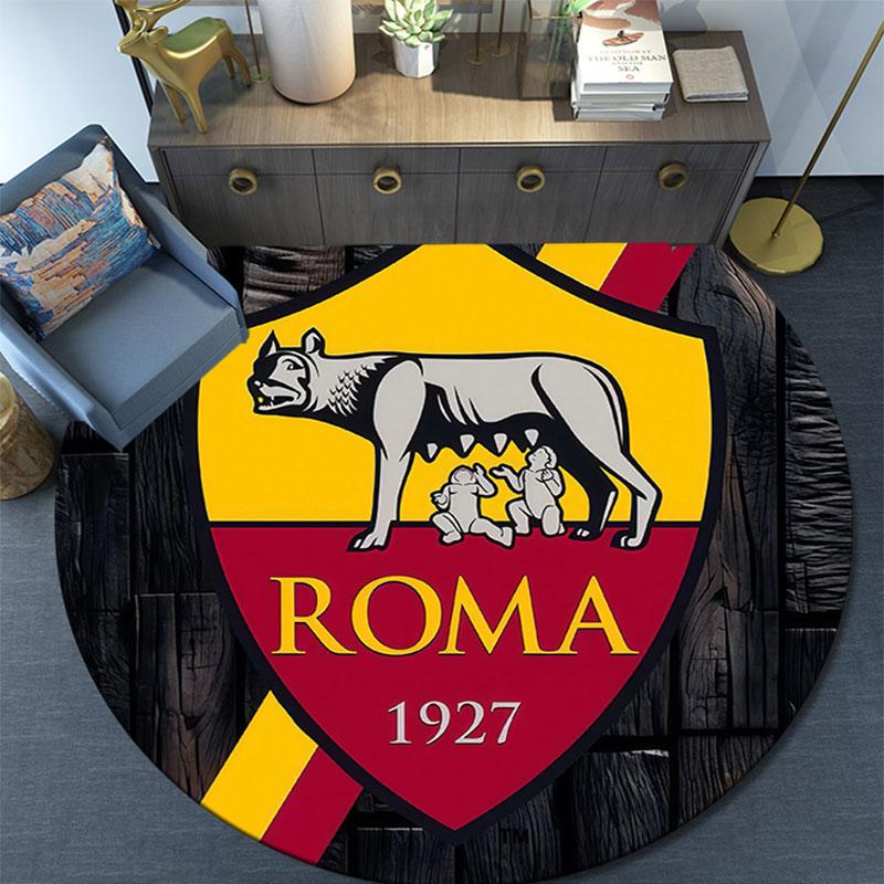 Associazione Sportiva Roma2,Round Area Rug,Carpet Rug for Living Room Bedroom Sofa Playroom Decor,Non-slip Floor Mat