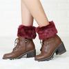 Women Winter Fashion Fur Cuff Toppers Trim Boot Socks Cover Knitted Leg Warmers
