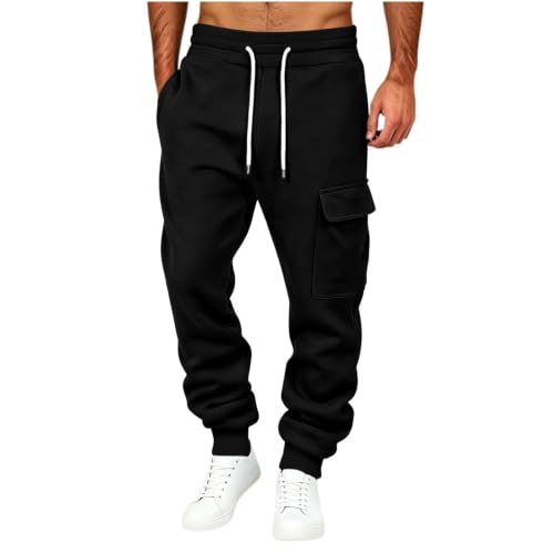 Men's Casual Color Jogger Sweatpants with Elastic Waist and Pockets