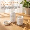 Clear Cotton Swab Holder Jar Airtight Tabletop Storage Container, Bathroom Vanity Organizer for Home Bedroom Dorm Office Counter