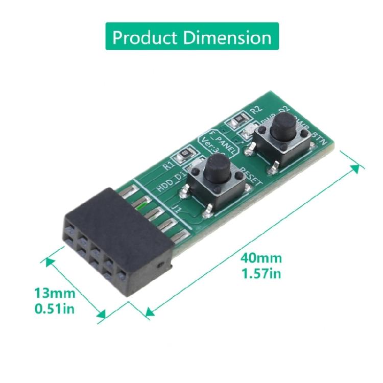 2x5 Pin ResetPower Switches Test Board for Computer Adapter and Connectors Motherboards for All Purpose Use