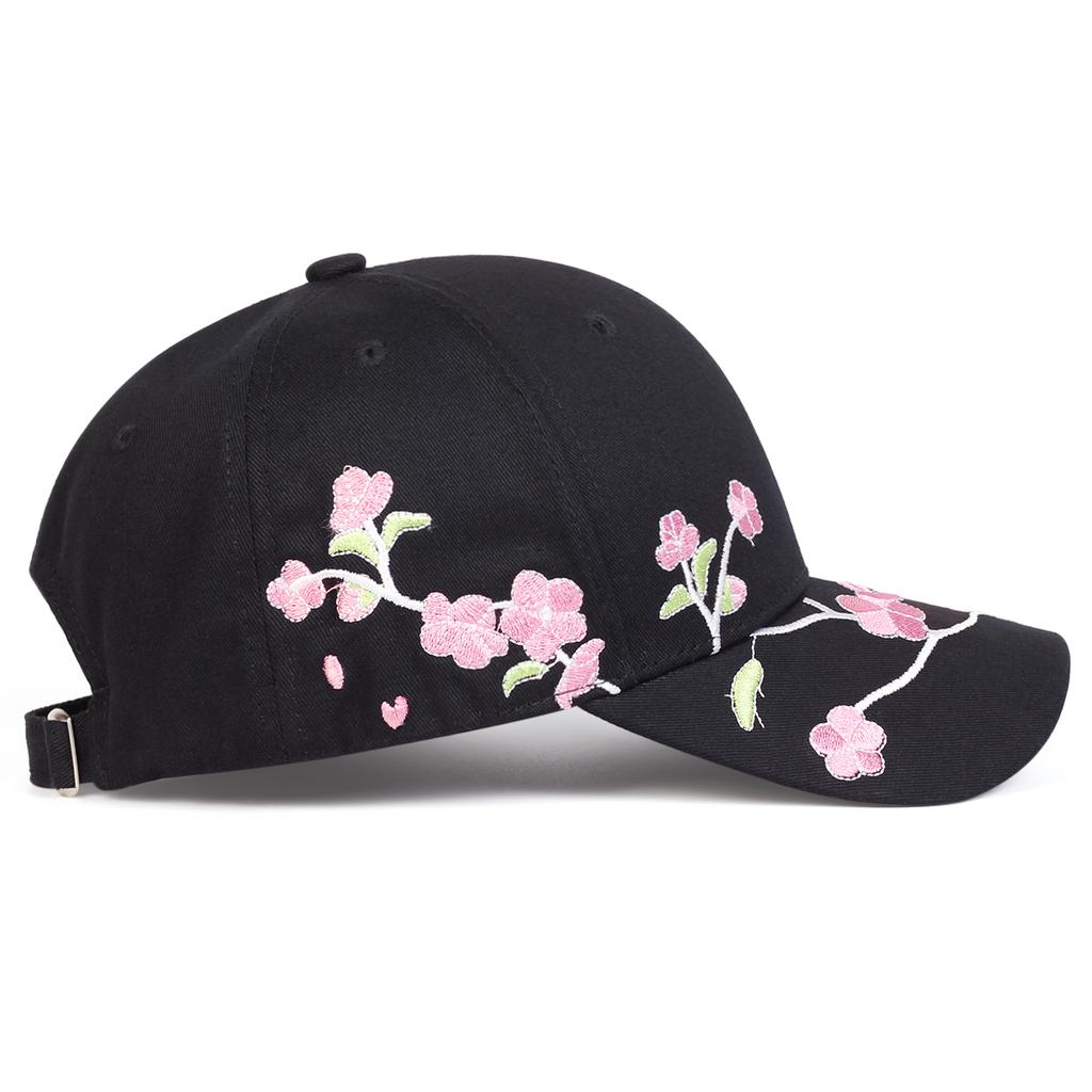 Verstellbare Baseballkappe mit Sakura-Stickerei für Golf, Outdoor-Freizeit, Reisen, Frühling, Herbst, Unisex