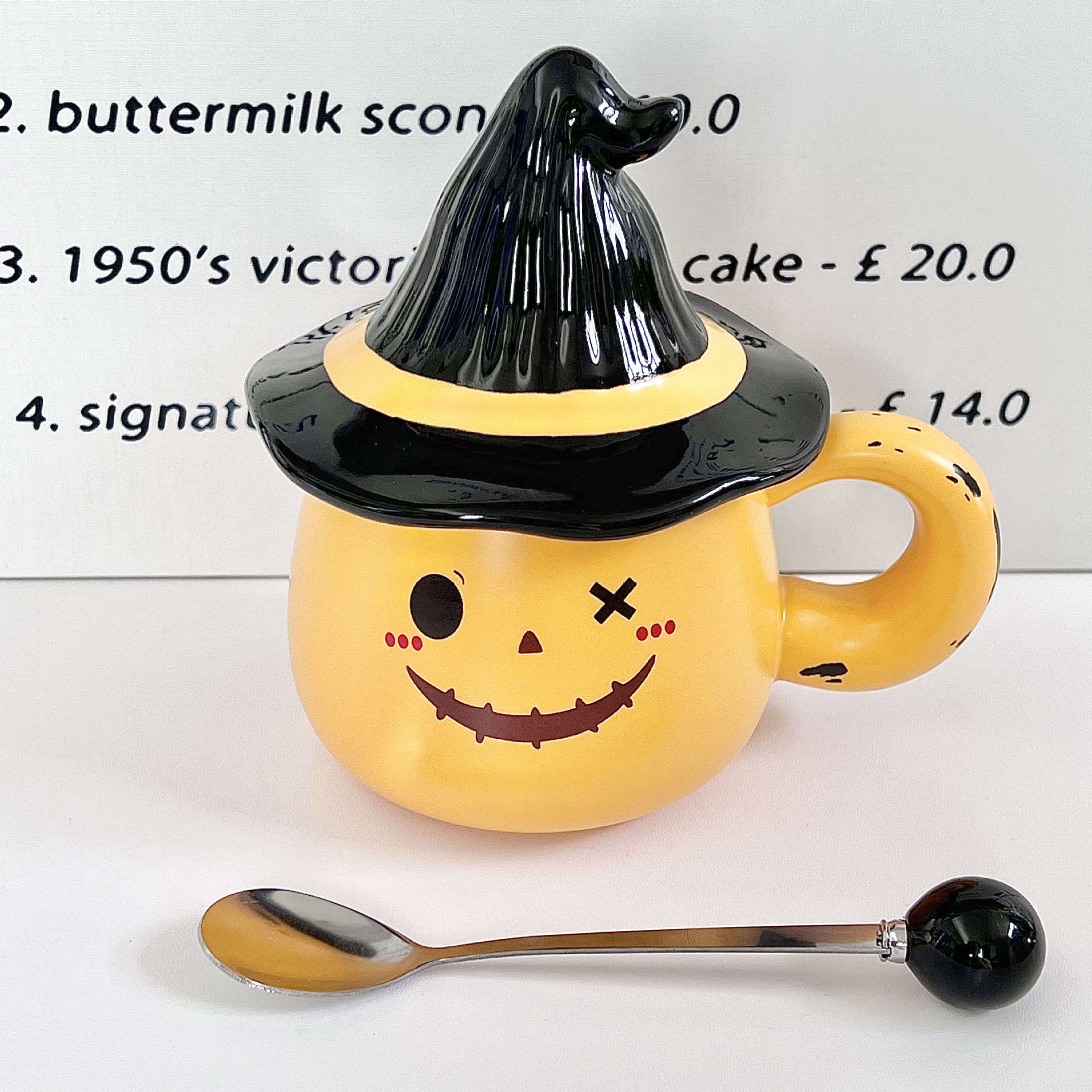 

Birthday gift cute funny ghost mug with lid couple water cup for girl girlfriend souvenir gift box 401-500ml