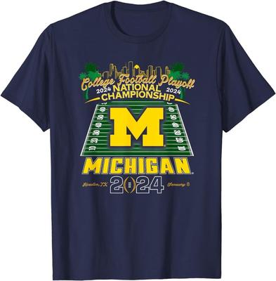 Michigan Wolverines 2024 CFP National Championship Houston T Shirt Men Women Kid Unisex T-Shirt