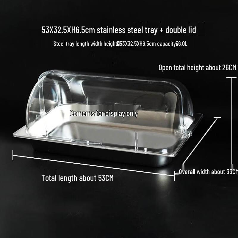 

Stainless Steel Food Serving Cover with Transparent Flip Lid