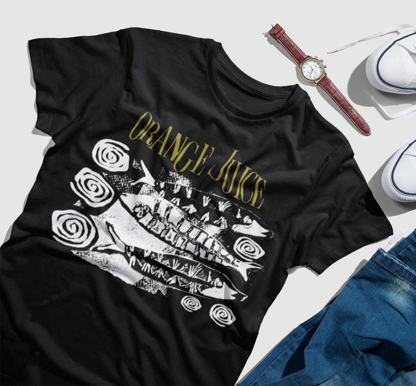 

Orange Juice band T shirt screen print Scottish jangle pop postcard , Unisex Tee M