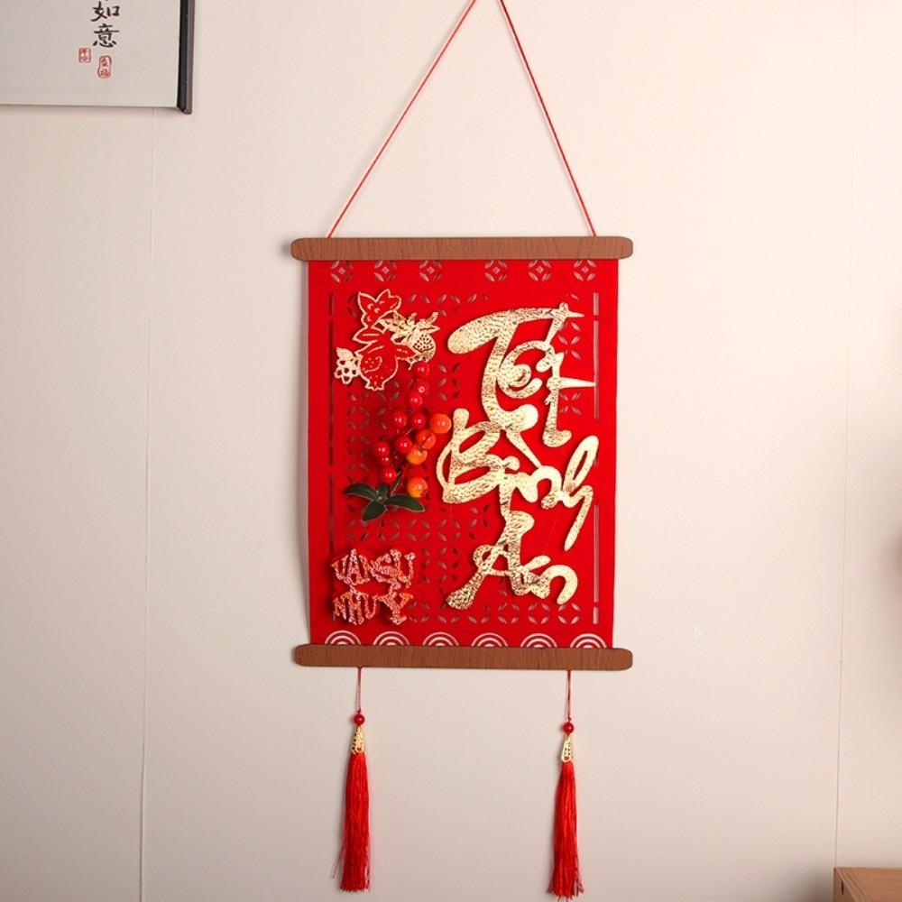 

2026 Gold Blessing Words Vietnamese New Year Pendant Hanging Deco Door Hanging Decor Home Painting Pendant Festival Decor