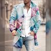 Men's Woolen Mid-Length Digital Print Coat - Autumn/Winter Collection