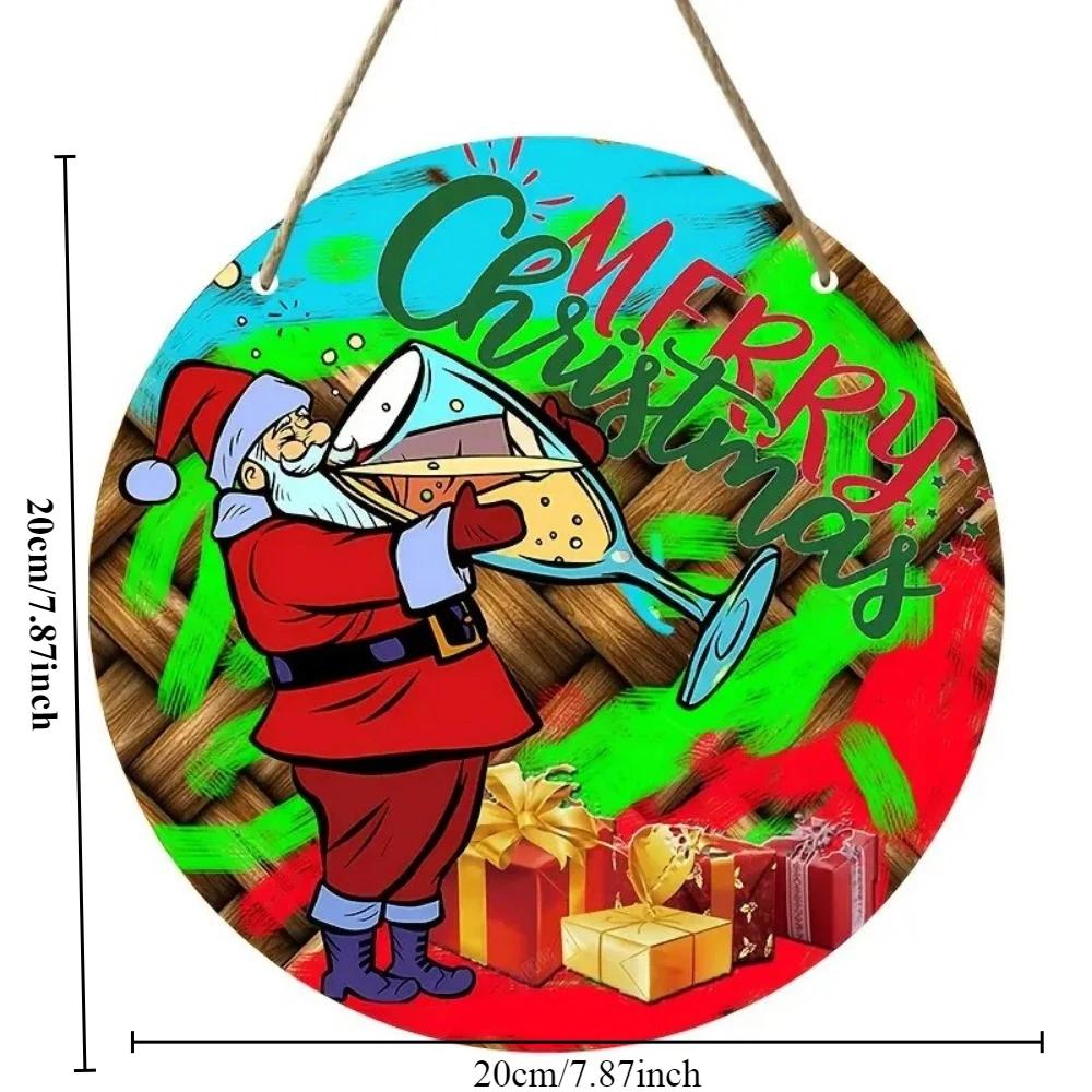 

Різдвяний Дід Мороз Дерев яний Логотип близько 8x8 Дюймів Настінна Прикраса Вітальний Логотип для Сільських Фермерських Будинків Декоративні Дверні Таблички