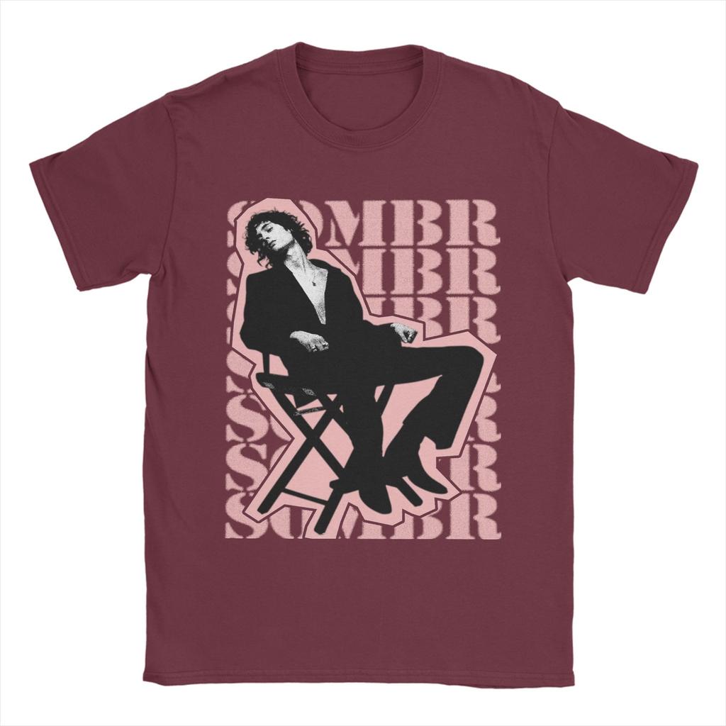 Unisex T-Shirts Sänger Sombr Vintage Reine Baumwolle T-Shirts Kurzarm T-Shirt Rundhals Kleidung Bedruckt