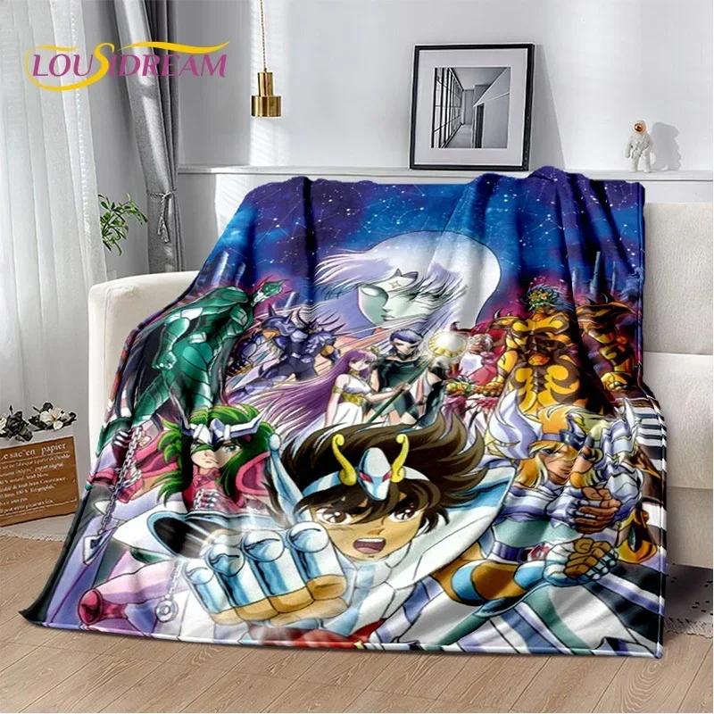 Cartoon Saint Seiya 3D Retro Soft Flannel Blanket for Beds Bedroom Sofa Picnic,Throw Blanket for Cover Outdoor Leisure Nap Gift