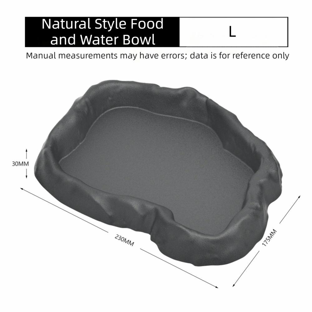 Stone Texture Reptile Feeder Bowl ABS Resin Feeding Bowl Dish New Water Dish Feeder Pet Crawler