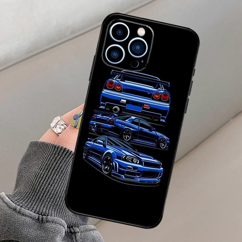 iPhone15Pro Max Mobile Phone Case GTR Sports Car JDM Mobile Phone Case Is Sent On Behalf of Others, Painted and Anti-drop.