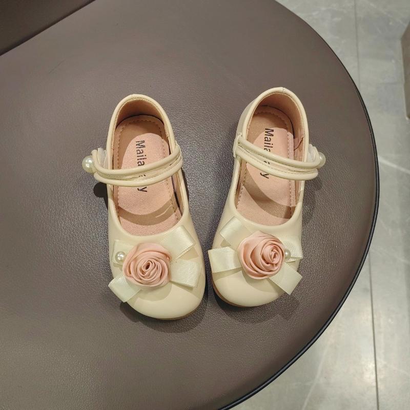 Girls  Princess Shoes 2024 New Kids Fashion Flower Leather Shoes Children Elegant Temperament Dance Shoes for Party Wedding