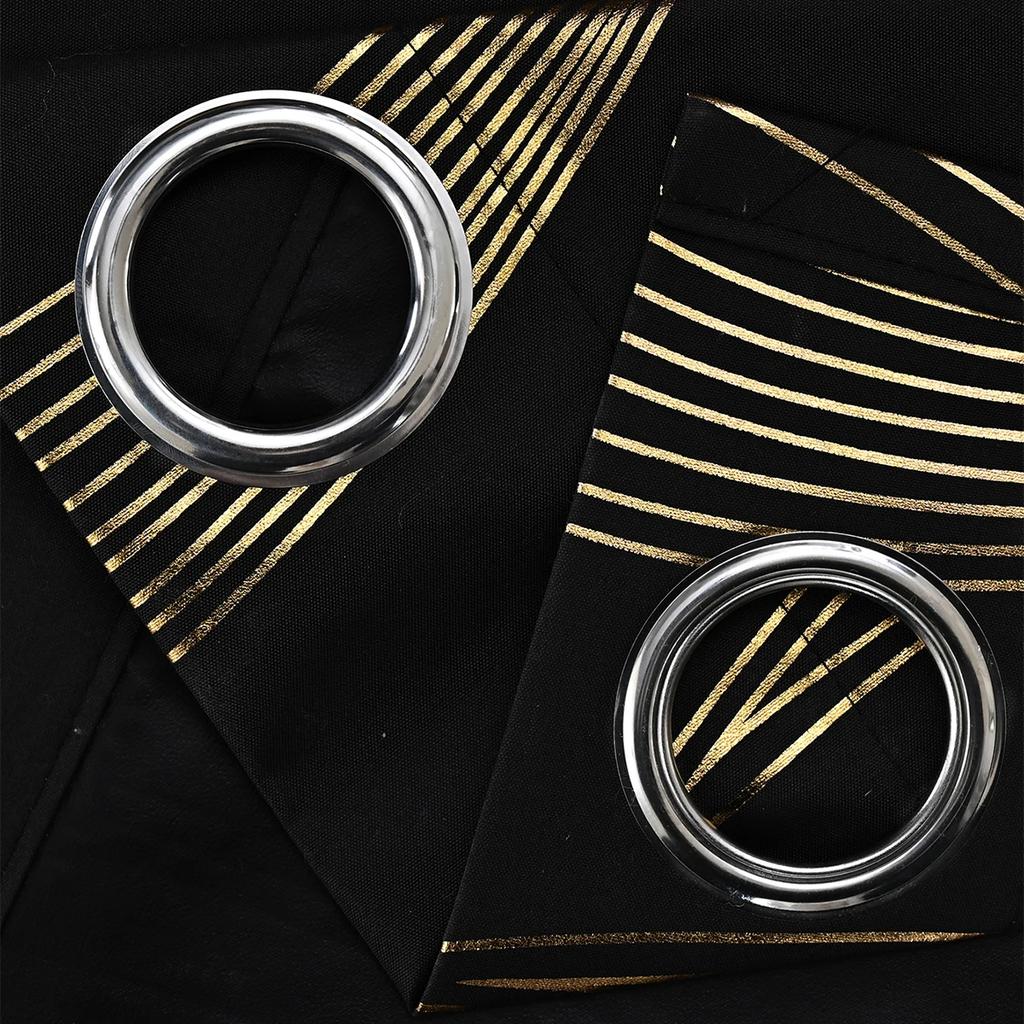 1Panel 100% Blackout Hot Stamping Wave Pattern Perforated Curtain   Window Curtains For Living Room   Hotel Bedrooms   Home Decor