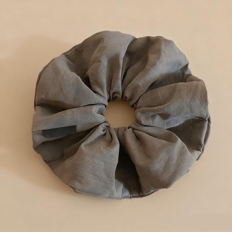 Однотонная очень большая резинка-скранчи для женщин в корейском стиле - Шикарная резинка для хвостов и пучков серый