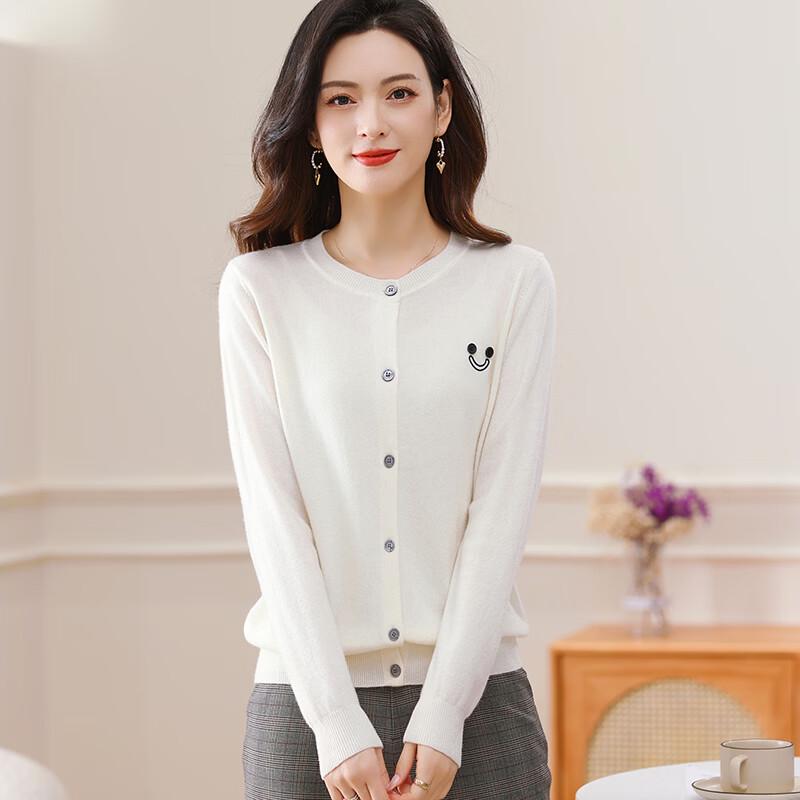 Caiyang Women's 100% Wool Loose Cardigan