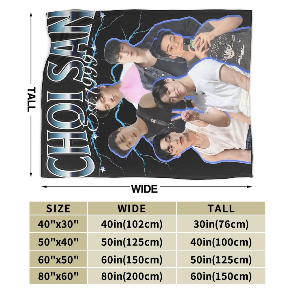 San 90s Ateez Kpop Band Blanket Velvet Autumn/Winter   Multifunction Lightweight Throw Blanket for Sofa Bedroom Quilt