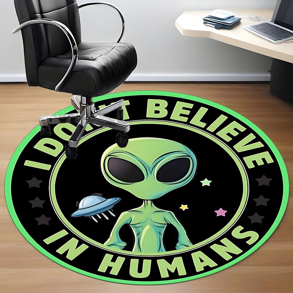 1PC Alien Pattern Chair Carpet for Office, Indoor Non-Slip Washable Carpet, Soft Comfortable Mat For Office Room yy250930082