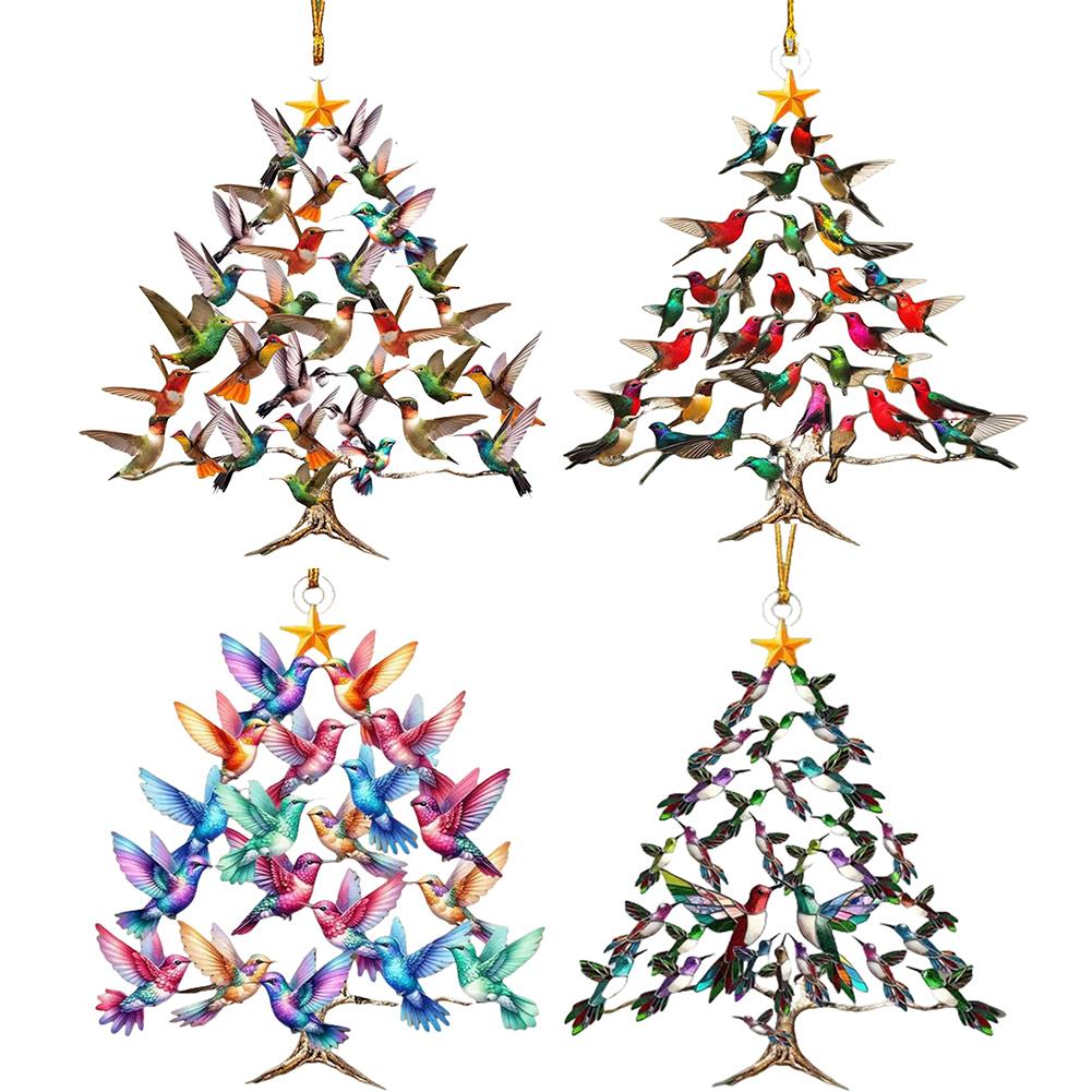 Κολιμπρί Χριστουγεννιάτικο Στολίδι Πολύχρωμη Στοίβα Πουλιών Διακοσμητικό Κρεμαστό Πουλί Προσομοίωσης Κρεμαστά Στολίδια Δέντρου Χριστουγεννιάτικη Διακόσμηση