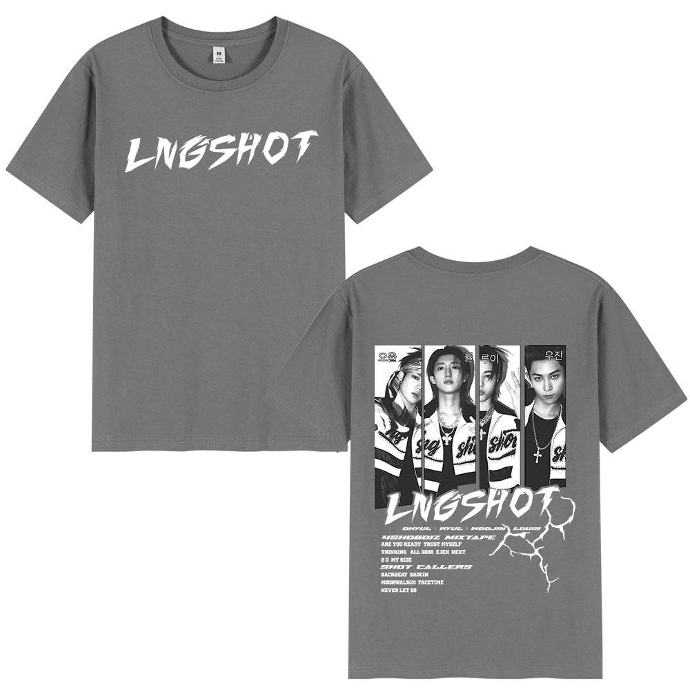 Korean Kpop Lngshot OHYUL RYUL WOOJIN LOUIS Tshirt Unisex Women Clothing Fashion Hip Hop Short Sleeve Tshirt Cotton Top Fan Gifts