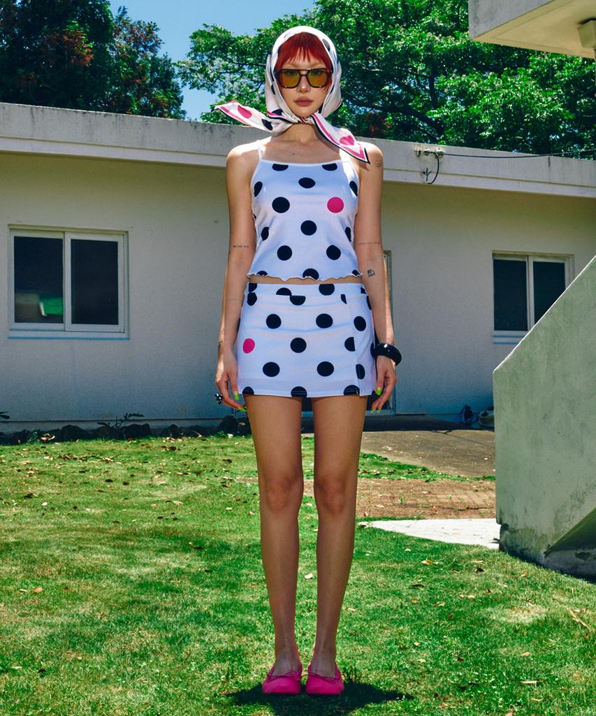 Haitaideupeulaengki Polka Dot Skort White