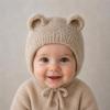 Windproof Knitted Warm Hat Soft Ear Protection Hats New Newborn Bonnet Hat  Kids